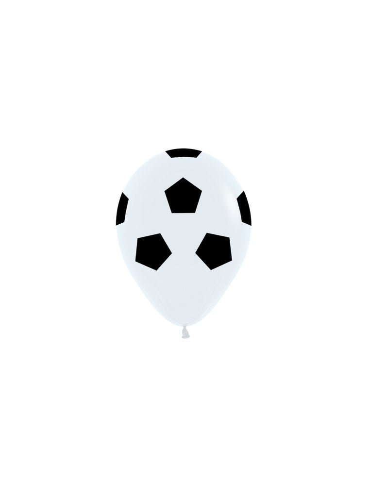 Sma fotball-lateksballonger 12,5 cm sort/hvit - pakke