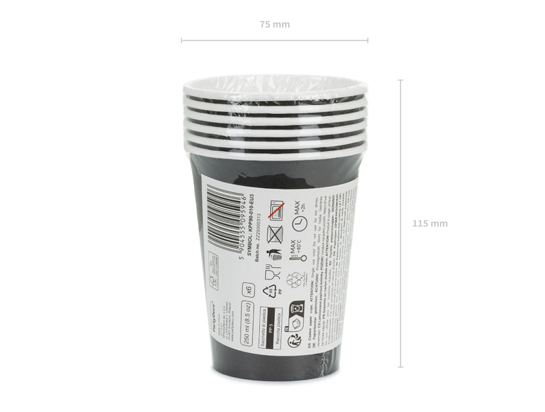 Papirkopper Sort 250 ml - 6 stk – bilde 4