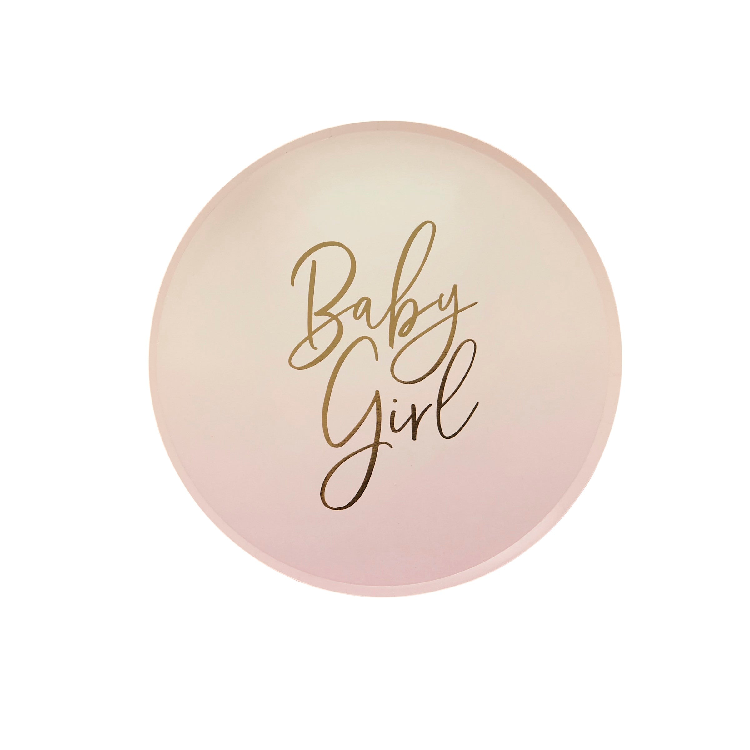 Papptallerkener «Baby Girl» Rosa – 8 pk til baby shower fra Festkompaniet