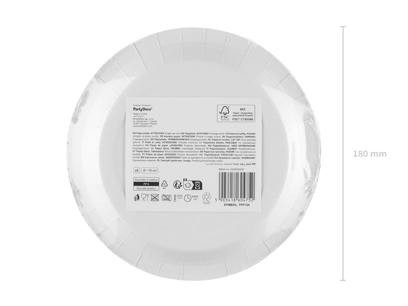 Papptallerkener Sløyfe Rød og Beige 18 cm - 6 stk – bilde 4