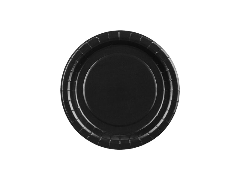 Papptallerkener Sort 18 cm - 6 stk