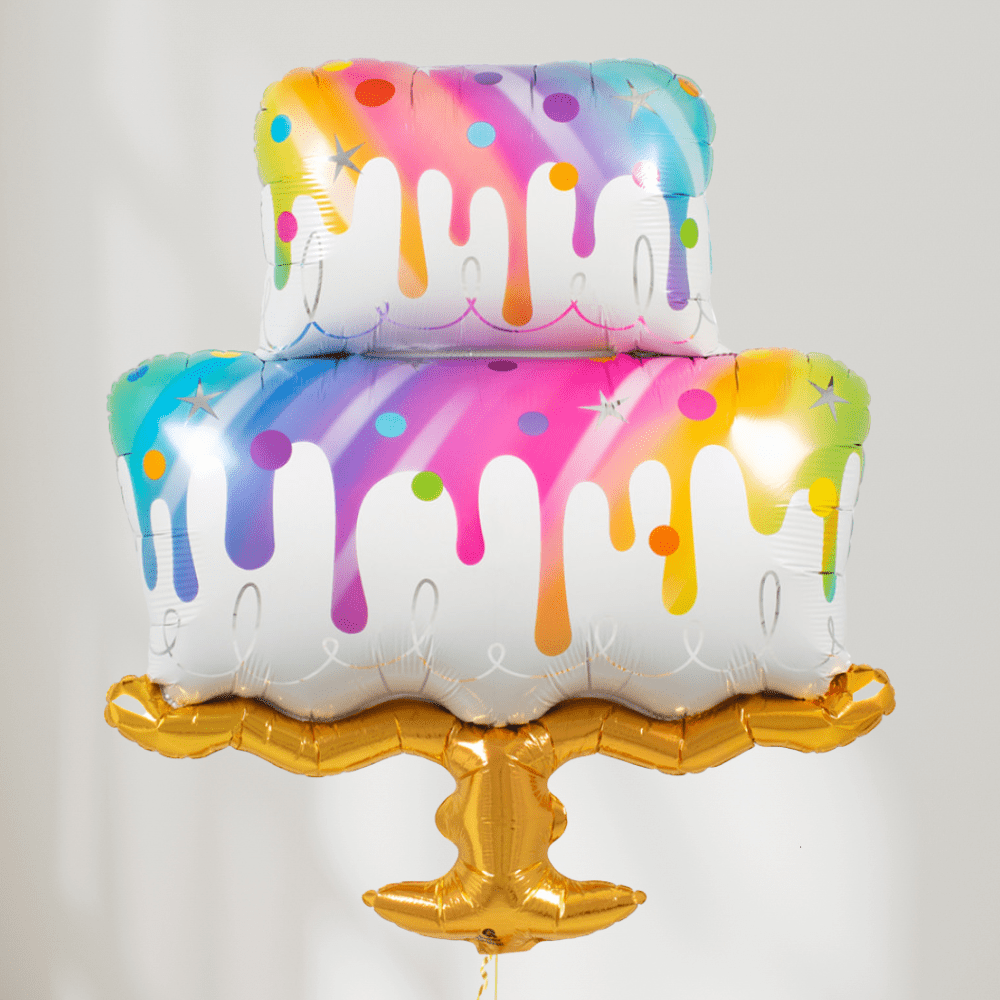 Regnbue Kake Folieballong - folieballong fra Qualatex