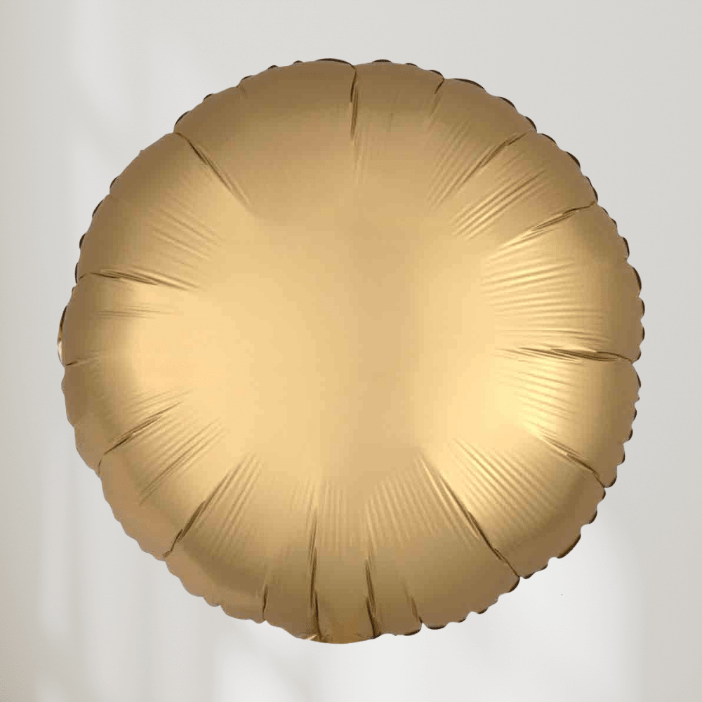 Rund Gull Satin Luxe - folieballong fra Anagram
