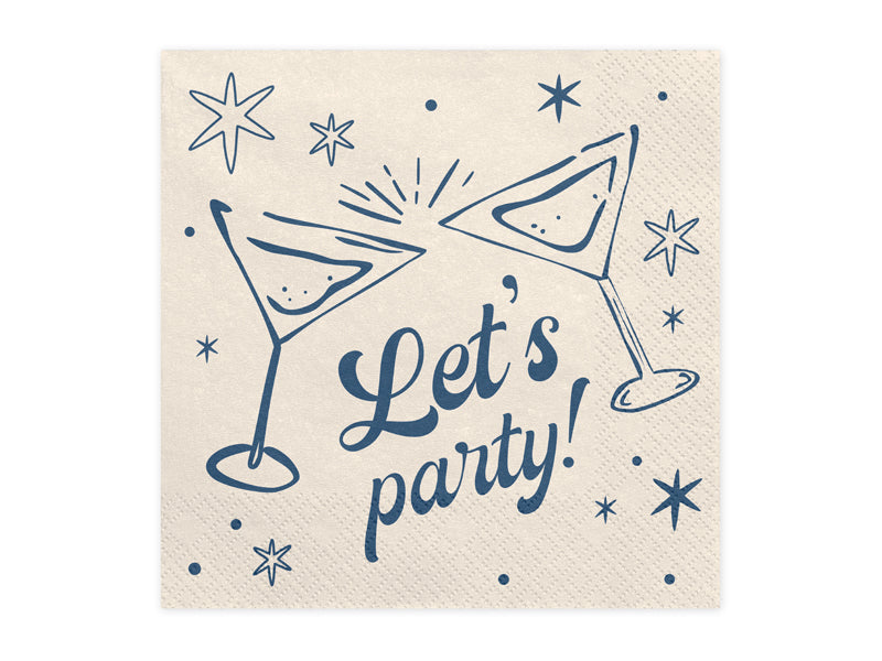 Servietter Let's Party Beige 33x33 cm - 20 stk