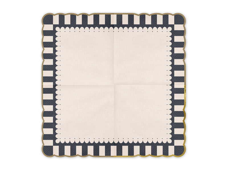 Servietter med Gullkant 33x33 cm - 12 stk – bilde 2