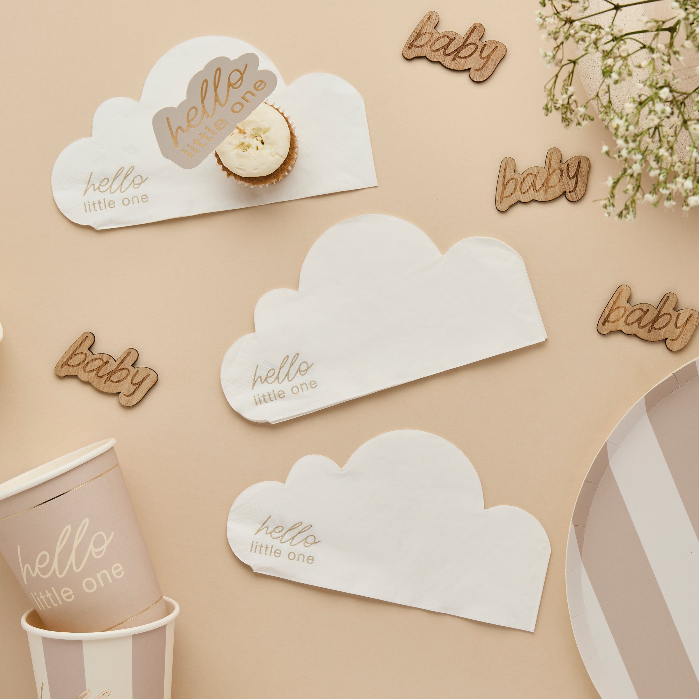 Servietter Skyformet Baby Shower – 16 pk – stemningsbilde fra fest