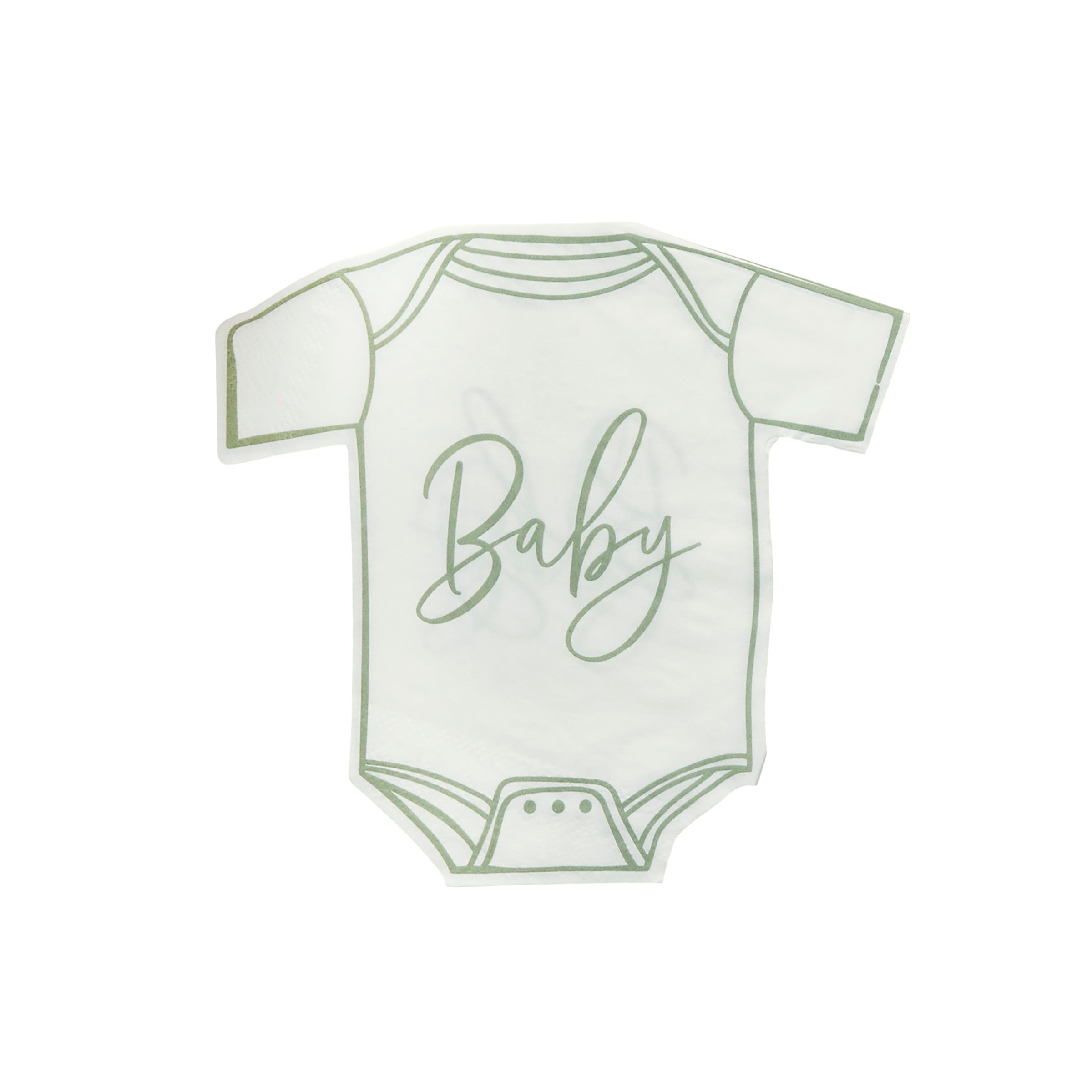 Servietter Sparkedrakt Salviegrønn – 16 pk til baby shower fra Festkompaniet