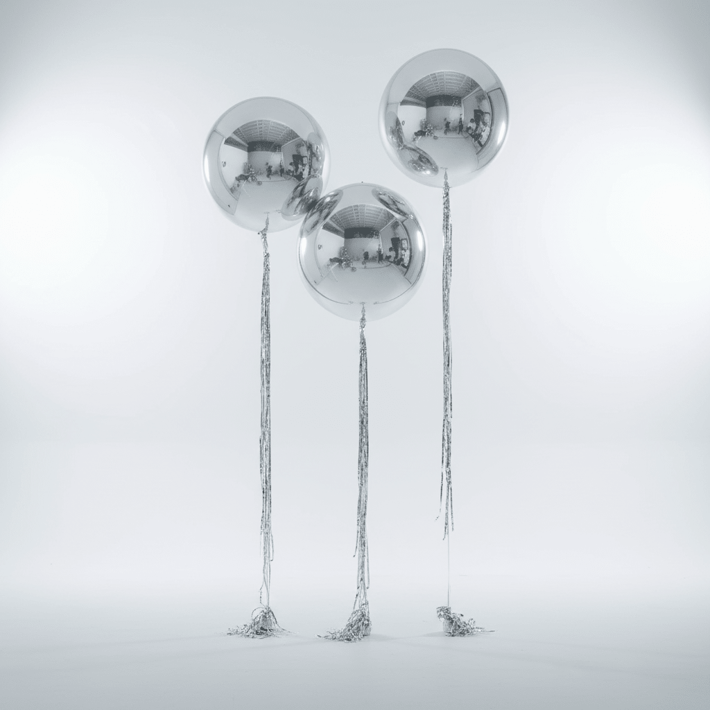 Speilkule Orbz Ballong - Sølv - folieballong fra LoonBallz