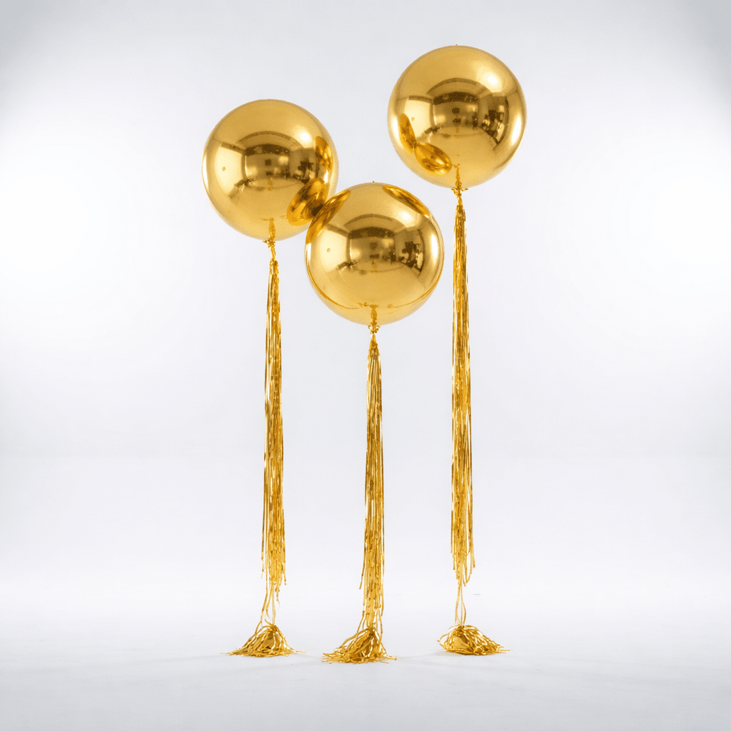 Speilkule Orbz Ballong - Gull - folieballong fra LoonBallz
