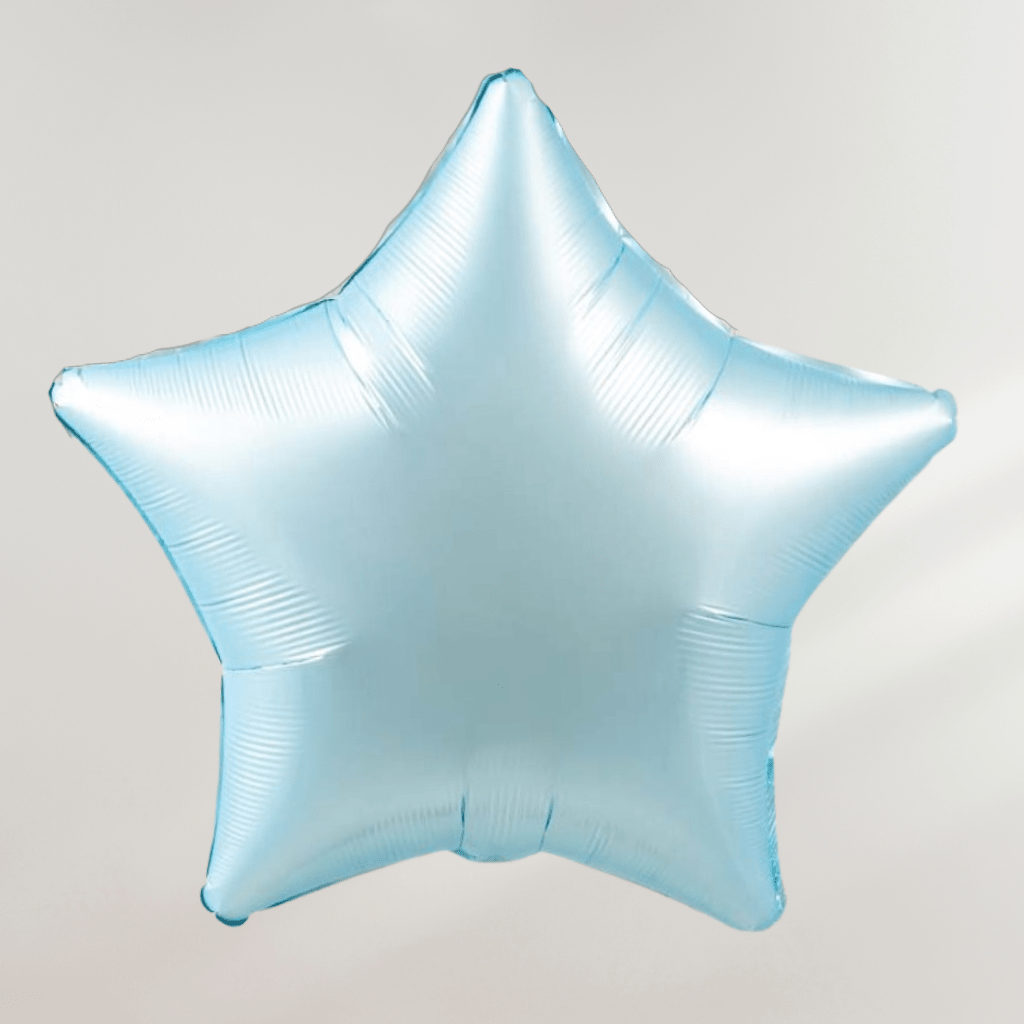 Stjerne Pastell Blå Satin Luxe - folieballong fra Anagram