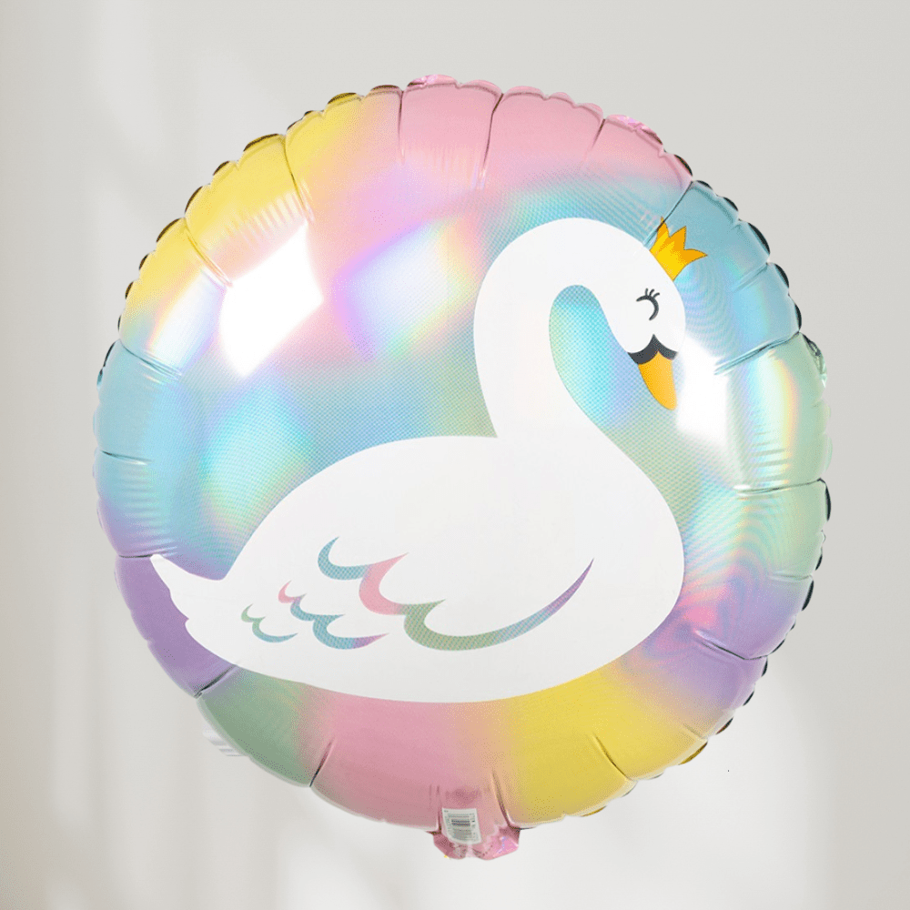 Svane Irriserende Pastell Ballong - folieballong fra Anagram