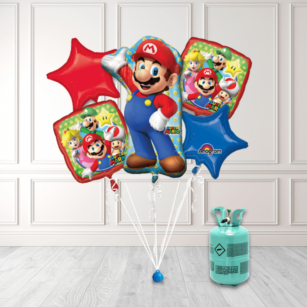 Super Mario Ballongbukett med helium