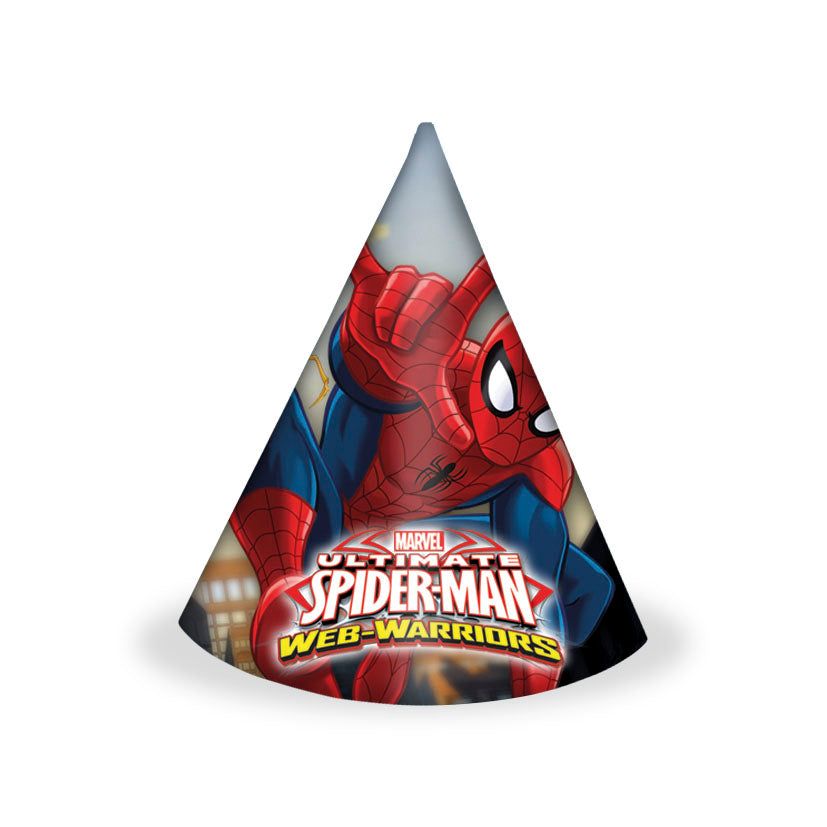 Spiderman Partyhatter 6 stk.