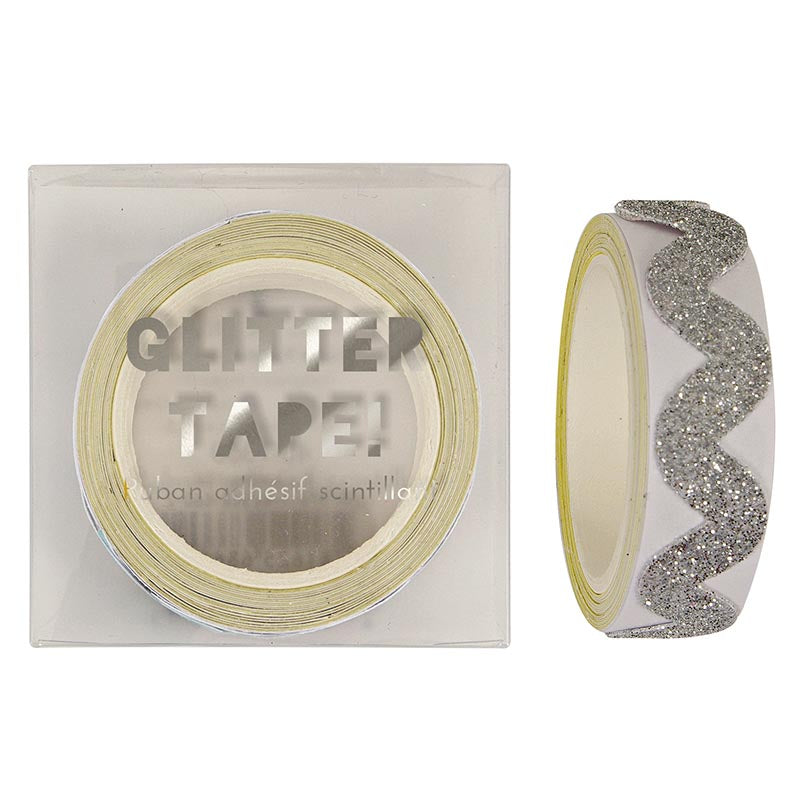 Glitter Tape Sølv Sikk-sakk/Chevron
