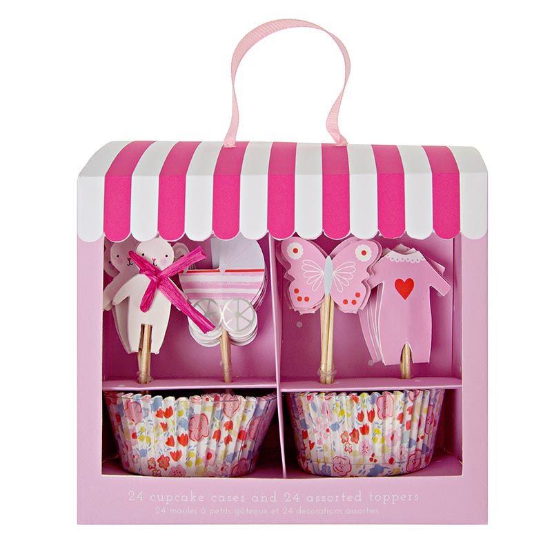 Muffinsformer Kit Baby Shop Rosa 48 deler