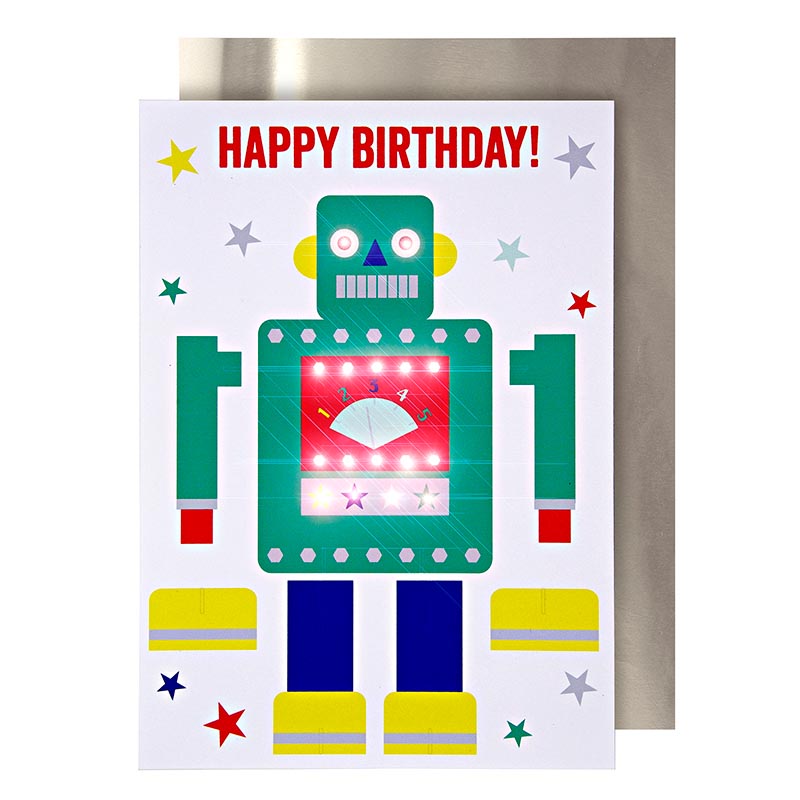 Bursdagskort Pop-out Robot