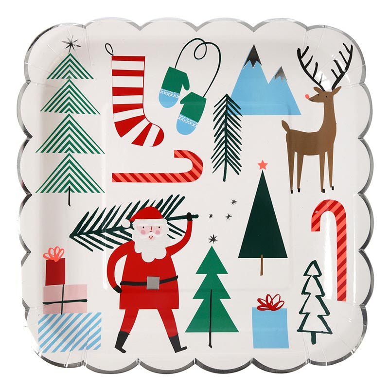 Tallerkener Juletema Store 8 stk.