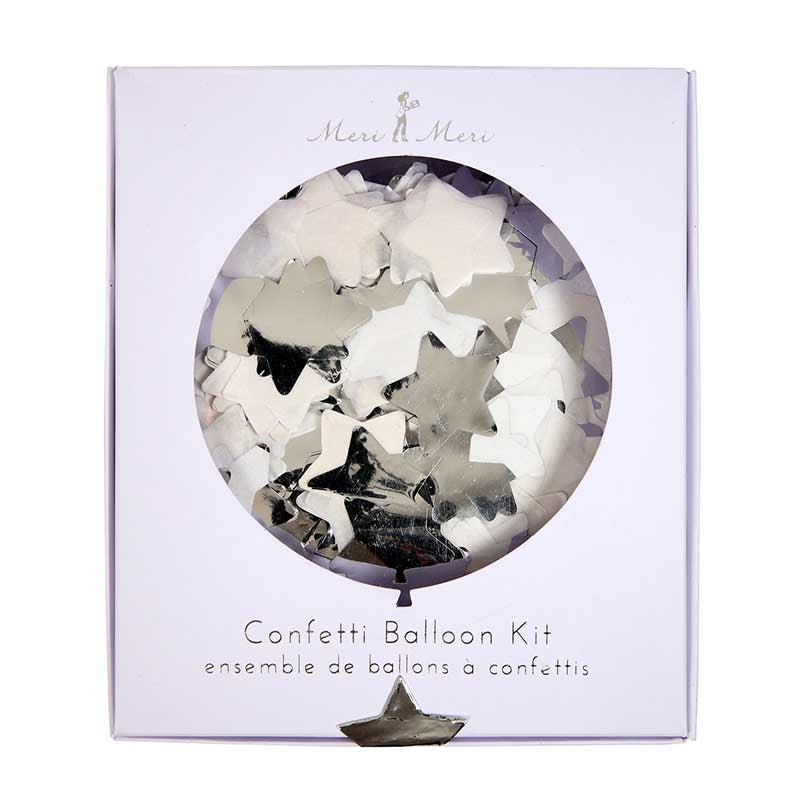 Konfetti Ballong-Kit Sølv 8 stk.