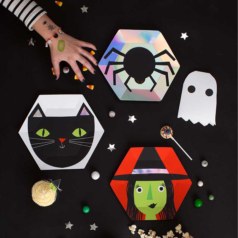 Tallerkener Halloween Assortert Design 8 stk.