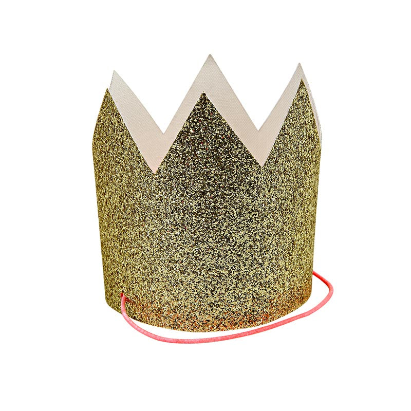 Gullkroner Mini m. Gullglitter 8 stk.