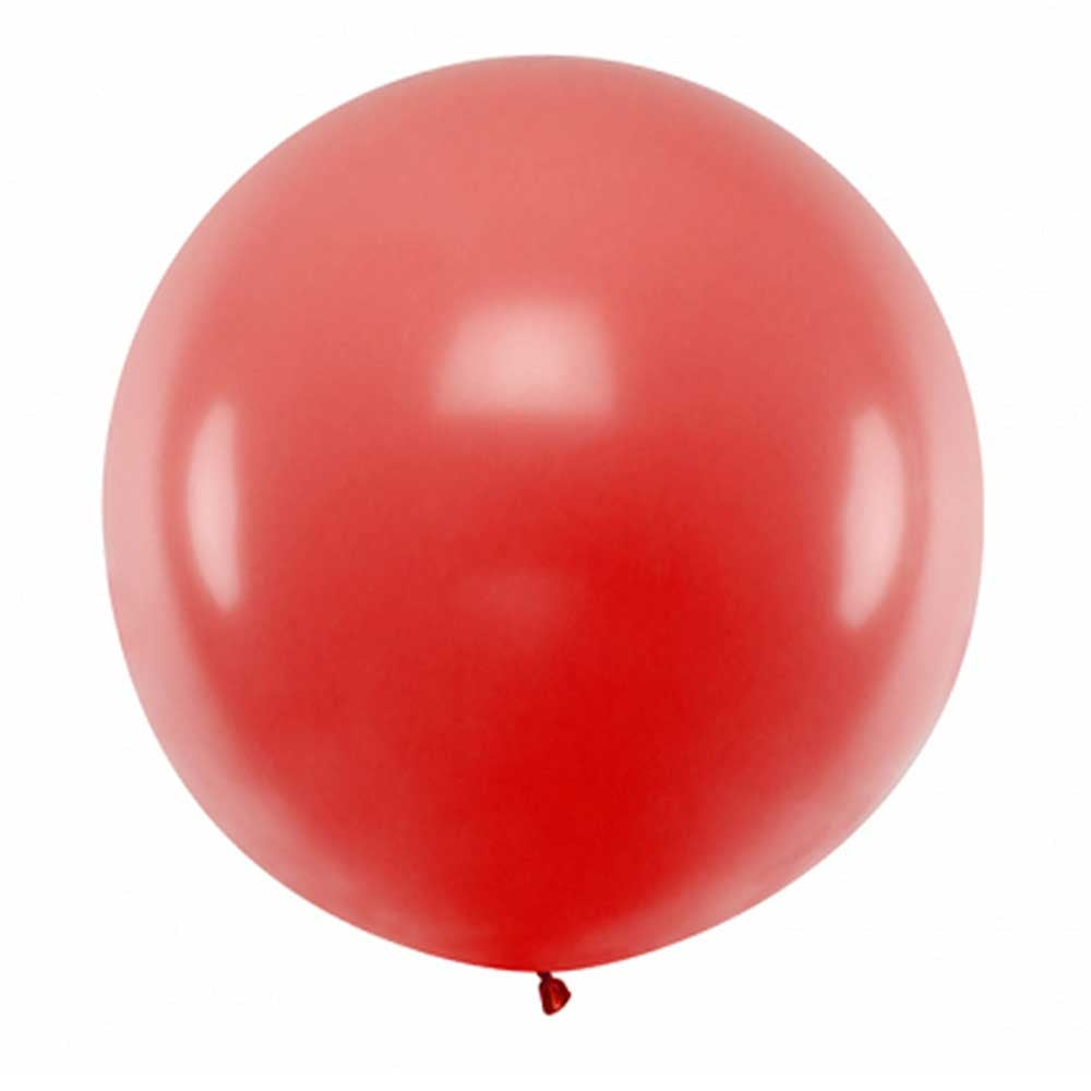 Stor Ballong Rød Pastell 1 Meter