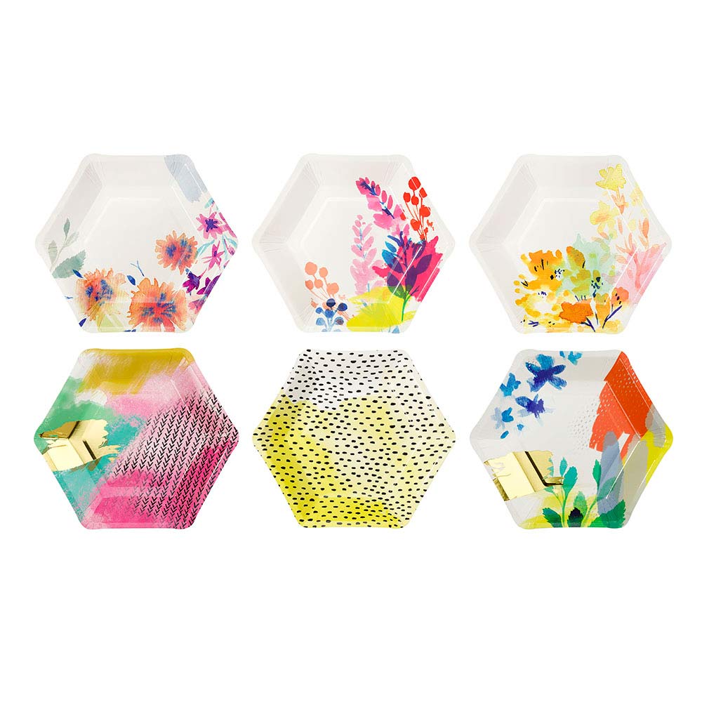 Tallerkener Neon Blomster