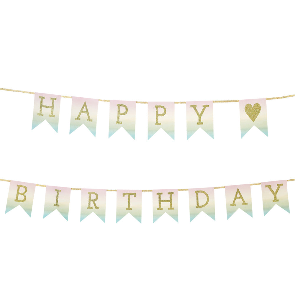 Happy Birthday Banner Pastell 3,5 m