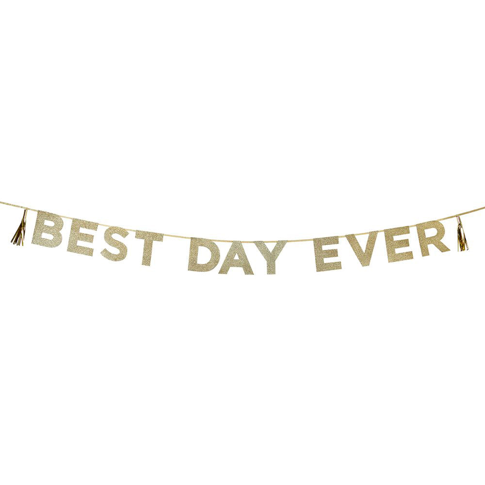 Best Day Ever Gull/Glitter Banner 3 m