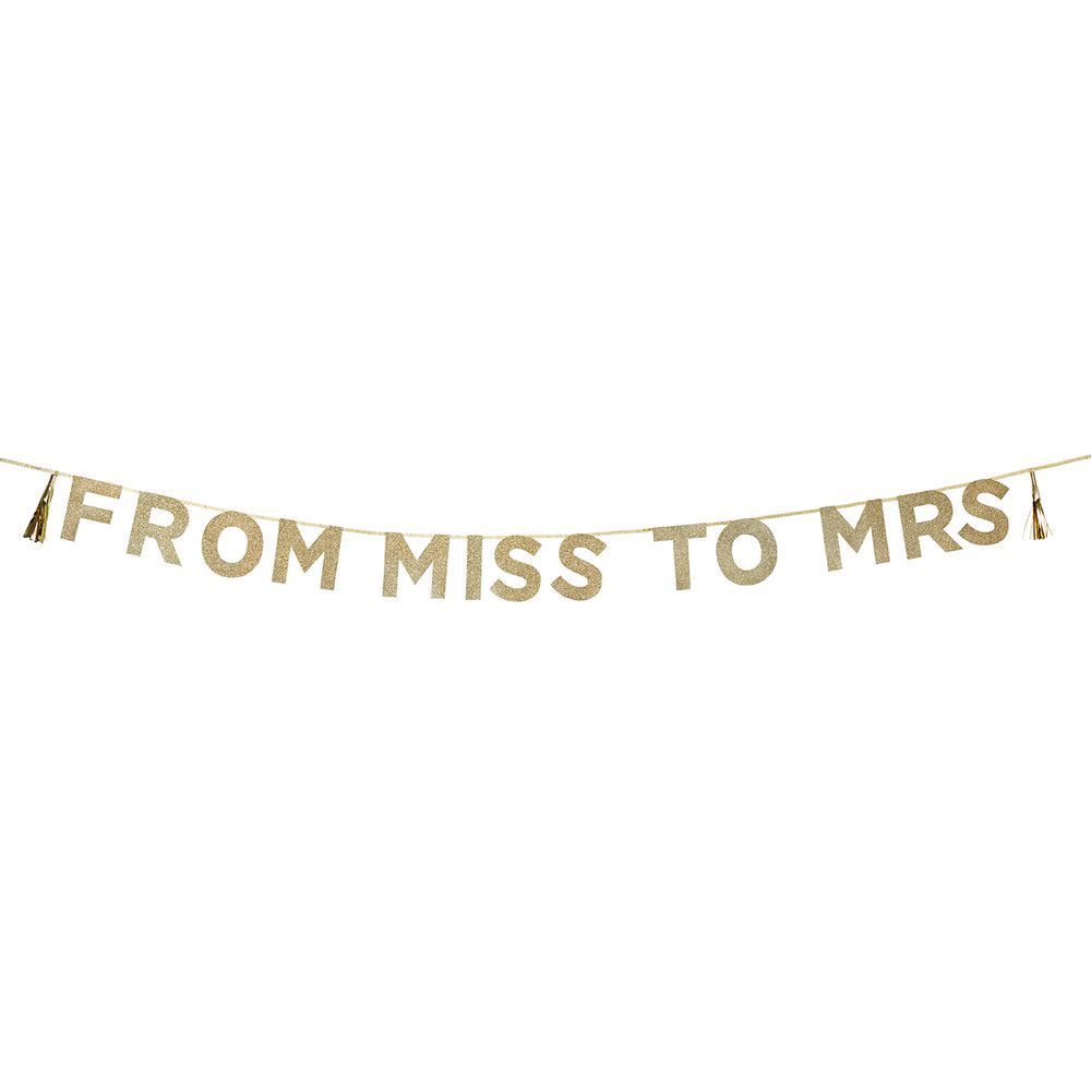 "From Miss to Mrs" Banner Gull/Glitter 3 m