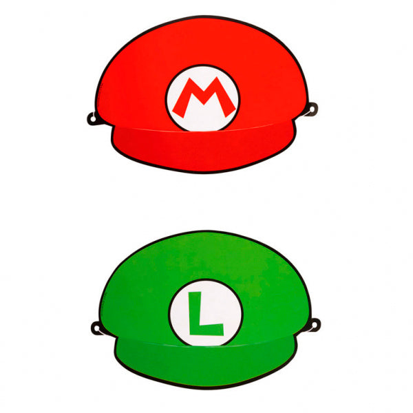 Super Mario og Luigi Partyhatter 8 stk