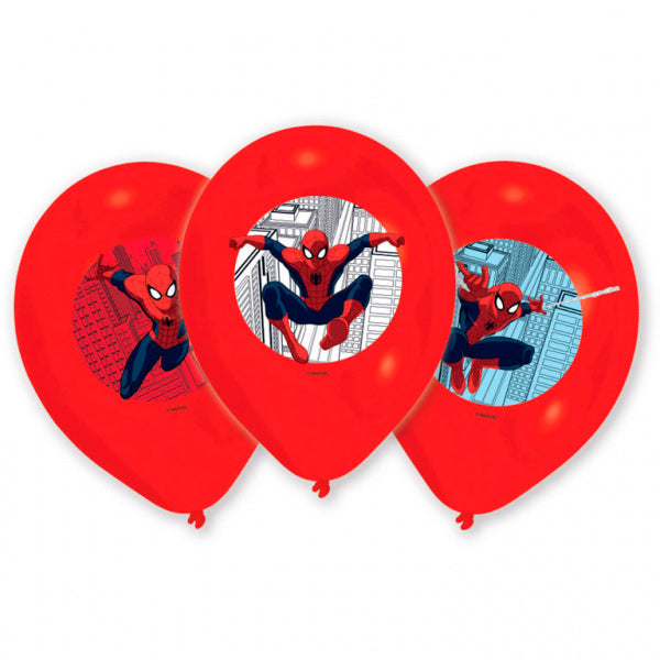 Spiderman Ballonger med Print 6 stk