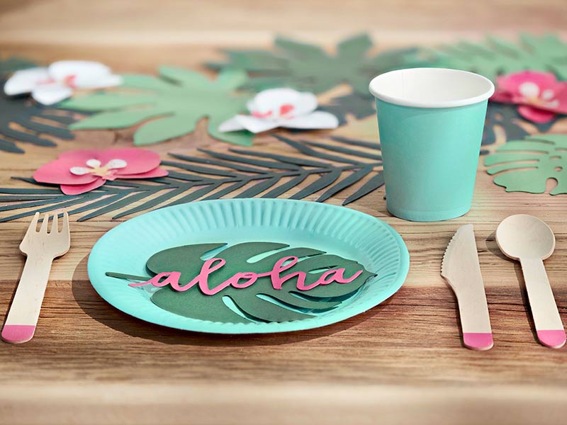 Turkise Aloha Pappkopper 6 stk