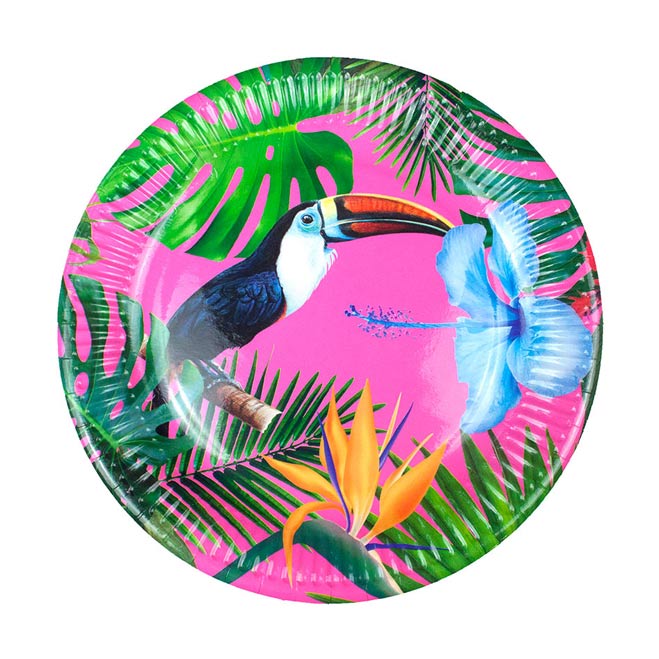 Tropical Fiesta Kolibri og Tukan Tallerken 12 stk