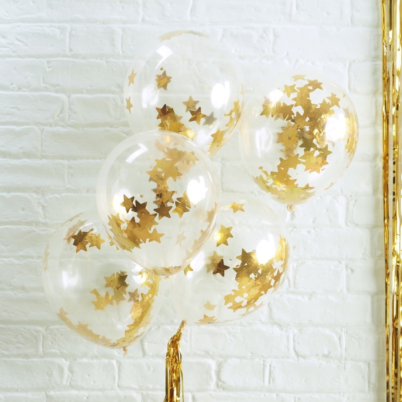 Balloon - Confetti - Gold Star