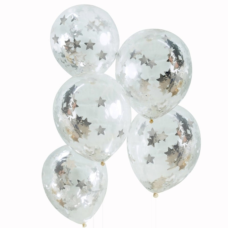 Balloon - Confetti - Silver Star