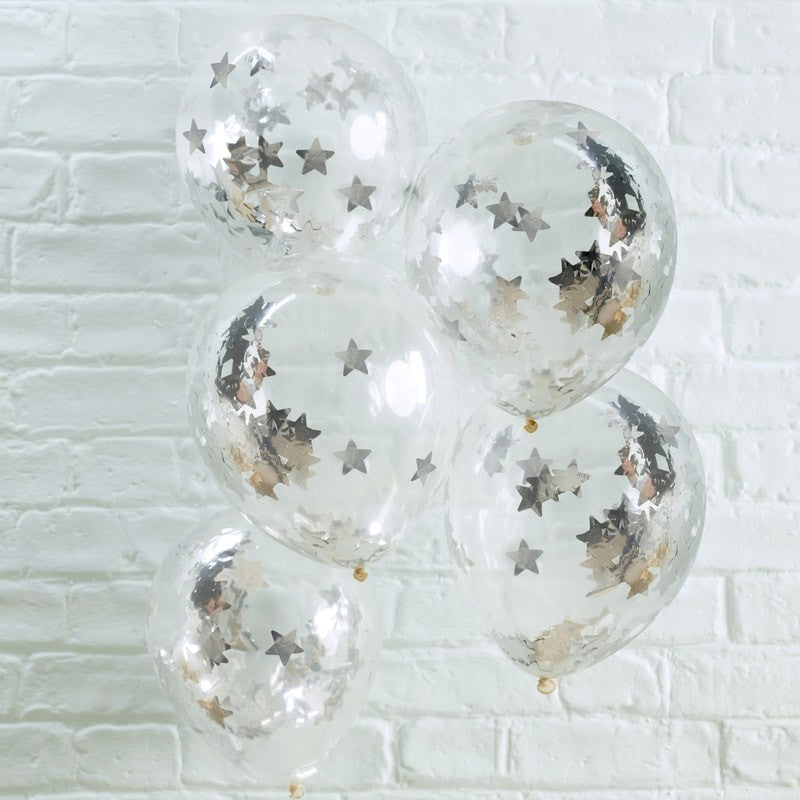 Balloon - Confetti - Silver Star