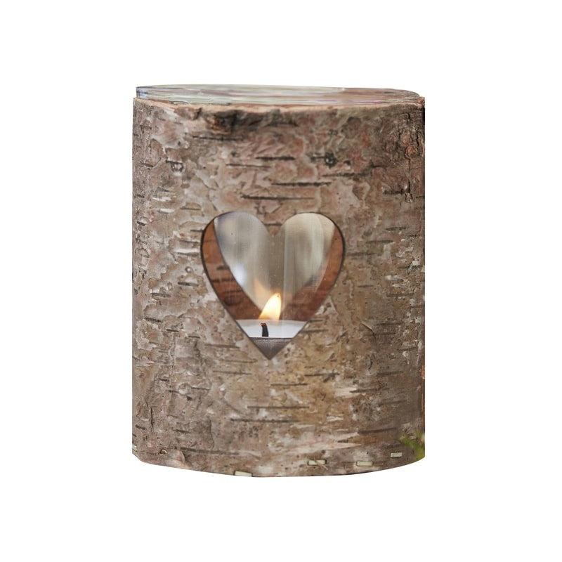 Glass - Wooden Heart Tealight Holders