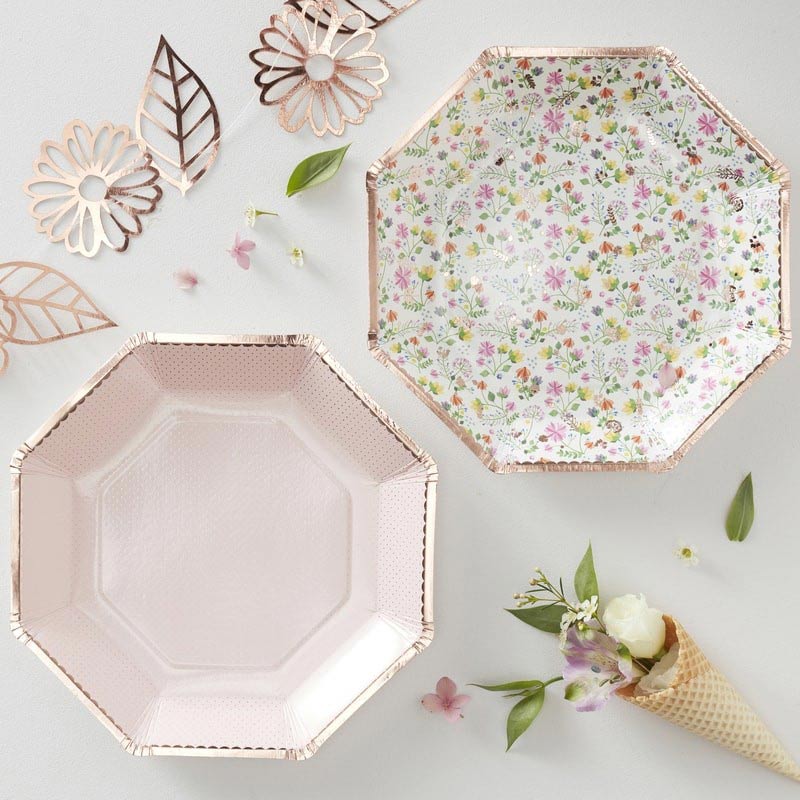 Tallerkener Rosegull Pastell & Blomster