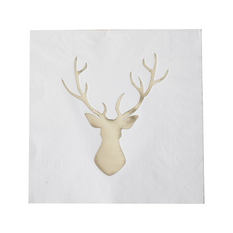 Paper Napkins - Foiled - Gold Stag