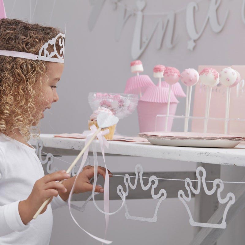 Bunting - Crown - Silver Glitter