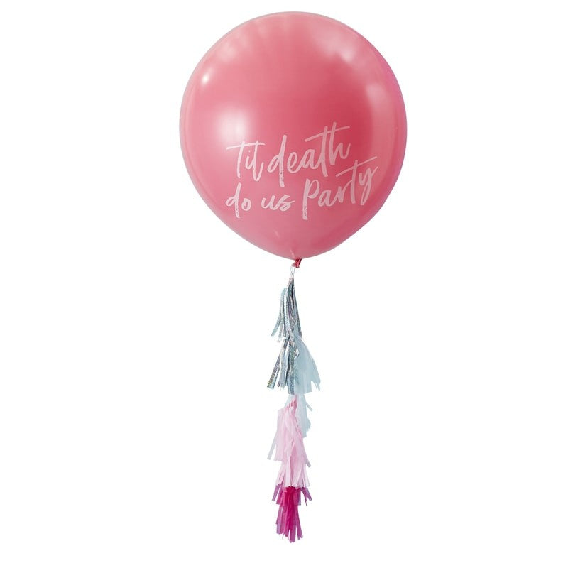 Stor Rosa Ballong m. Tassels