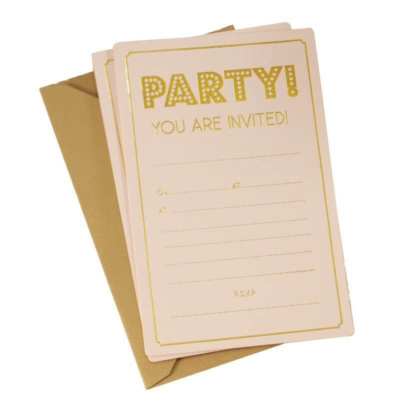 Invitations - Pink and Gold