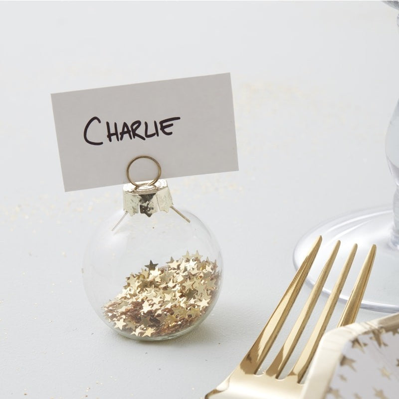 Place Card Holder Bauble - Gold