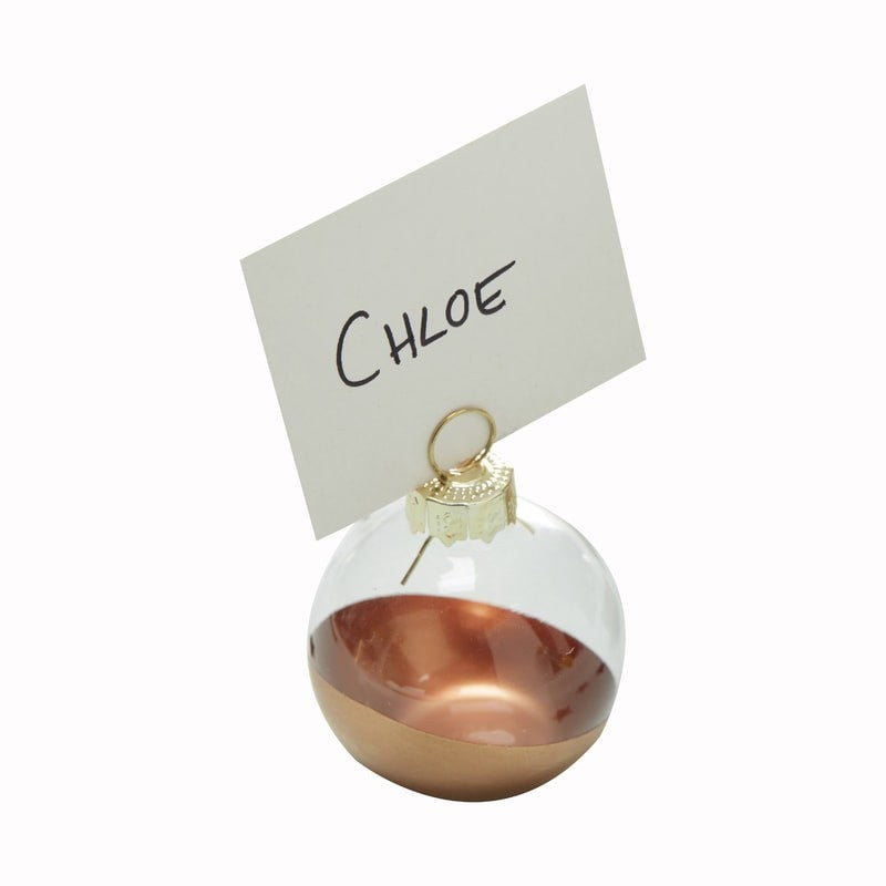 Place Card Bauble Holders - Rose Gold Dipped