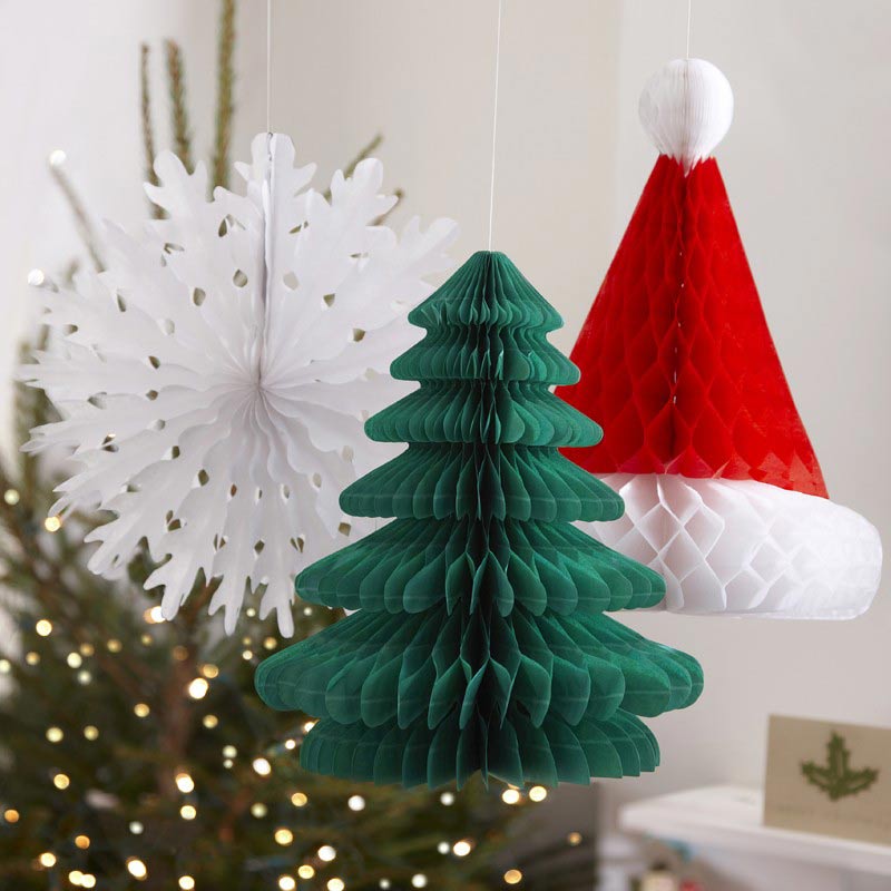 Honeycomb - Tree, Hat & Snowflake
