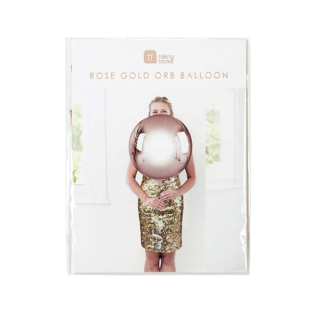 Metallisk Orb Ballong Rosegull 38 cm