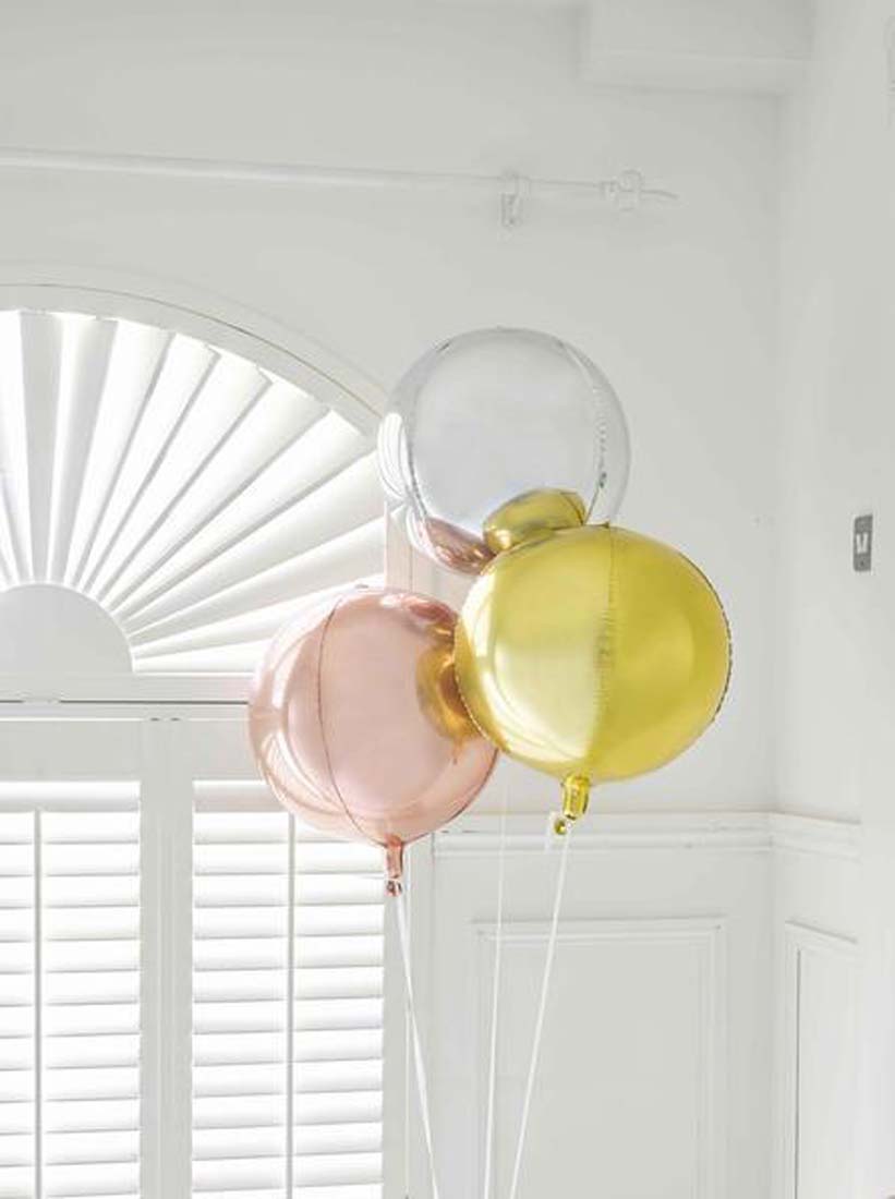 Metallisk Orb Ballong Sølv 38 cm