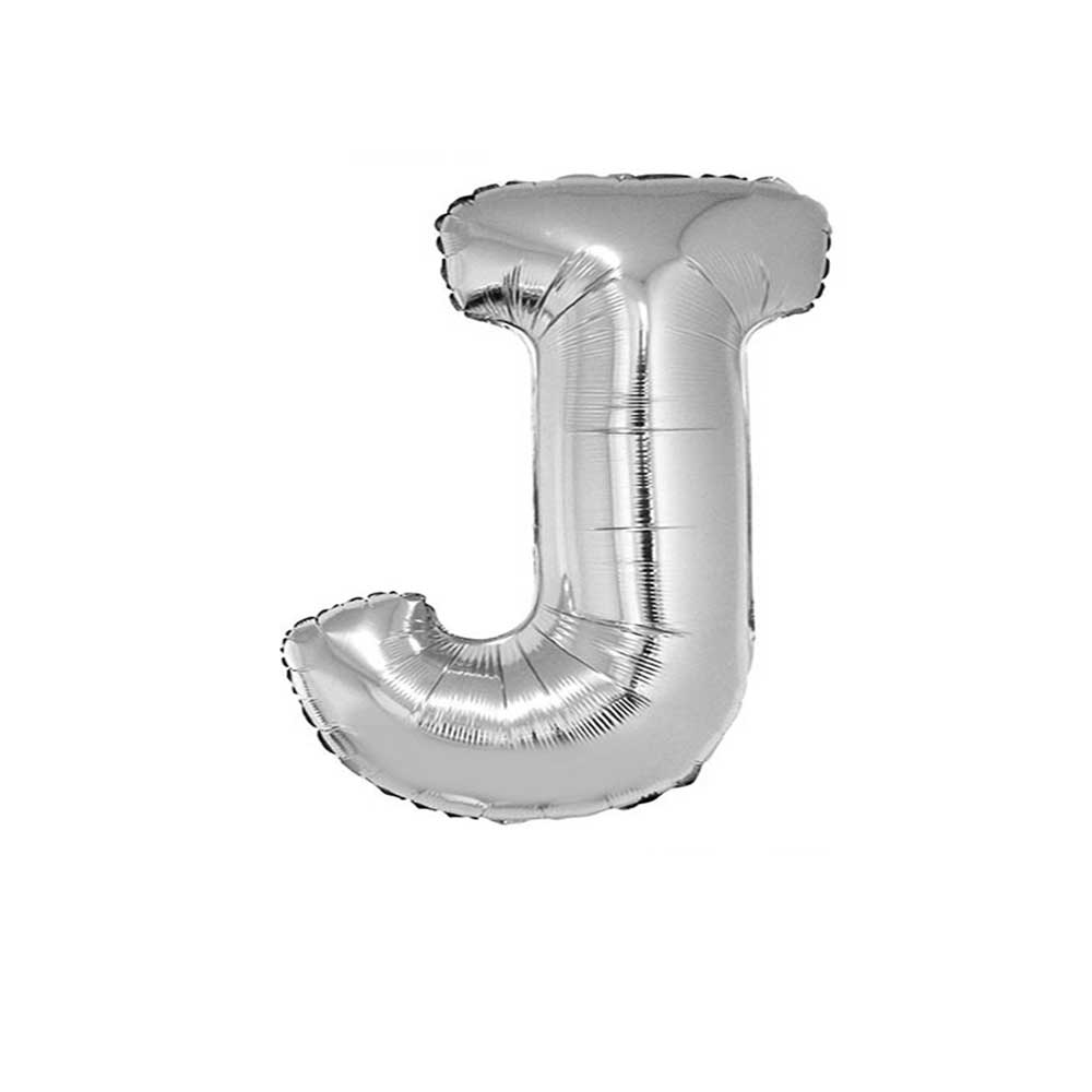 Bokstavballong Sølv 102cm - J
