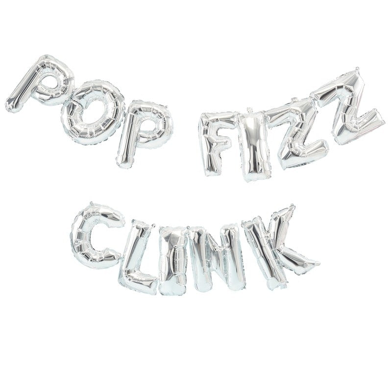 Ballongrekke POP FIZZ CLINK Sølv