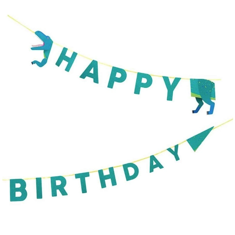 Dino Party Happy Birthday Banner 2.5 m.